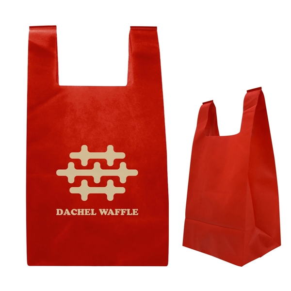 Reusable T-Shirt Style Non-Woven Tote Bag - Reusable T-Shirt Style Non-Woven Tote Bag - Image 6 of 10