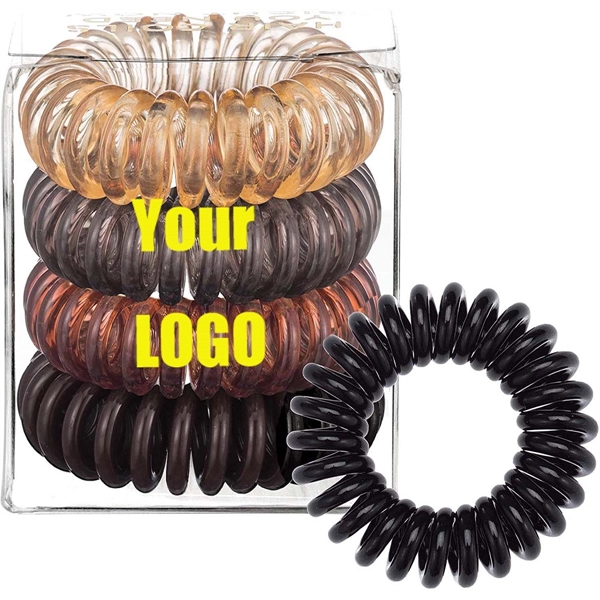 Spiral Hair Ties In Custom PVC Box