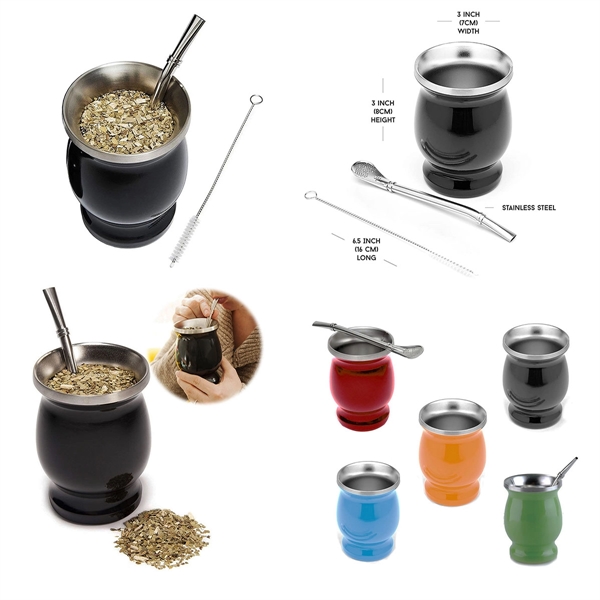 8 Oz Yerba Mate Gourd Cup - 8 Oz Yerba Mate Gourd Cup - Image 3 of 5