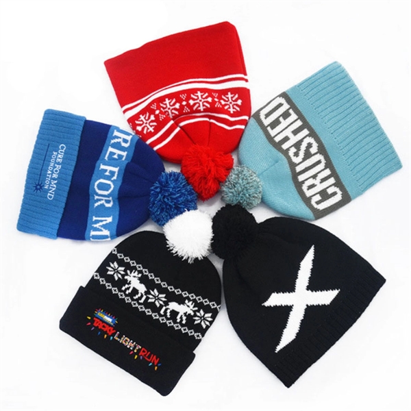 Grace Pom Beanie With Cuff