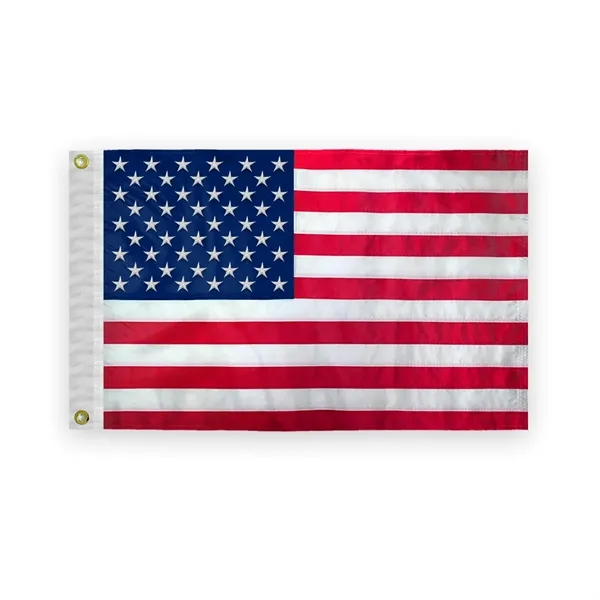 USA Flag Embroidered 12" x 18" - 2.5' x 4' - USA Flag Embroidered 12" x 18" - 2.5' x 4' - Image 0 of 5