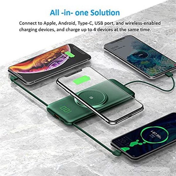 10000 mAh 5 in 1 QI Wireless Charger PowerBank - 10000 mAh 5 in 1 QI Wireless Charger PowerBank - Image 9 of 9