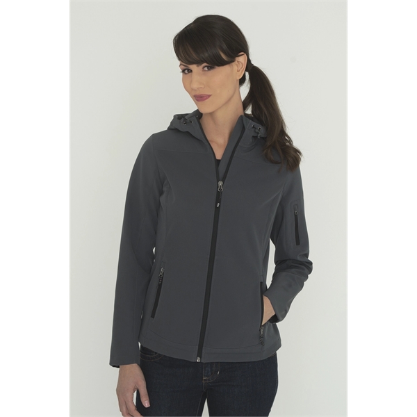 COAL HARBOUR EVERYDAY HOODED SOFT SHELL LADIES' JACKET - COAL HARBOUR EVERYDAY HOODED SOFT SHELL LADIES' JACKET - Image 2 of 3