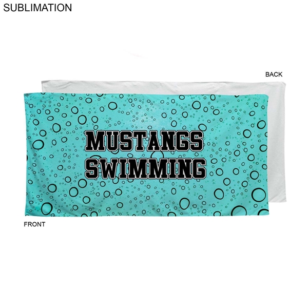 Swim Towel in Velour Cotton Blend, 30x60, Sublimated