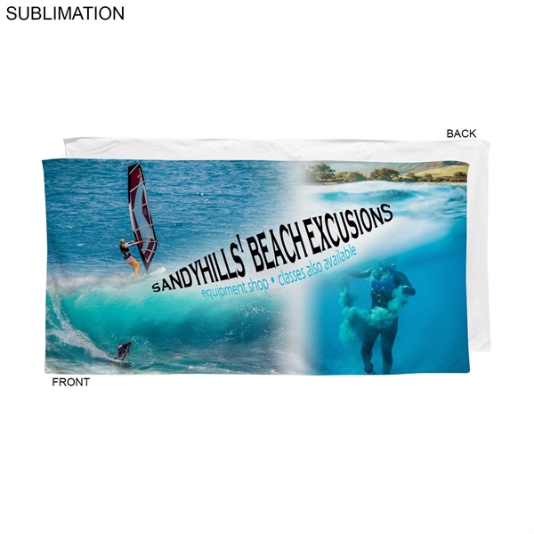 Velour Cotton Blend Branding Towel, 30x60, Sublimated