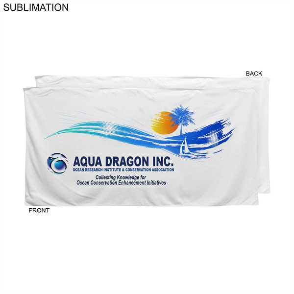 Velour Cotton Blend Beach Towel, 30x60, Sublimated