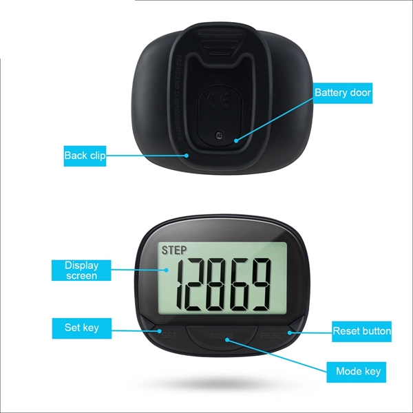 Large Screen Clock Display Sports Pedometer - Large Screen Clock Display Sports Pedometer - Image 3 of 3