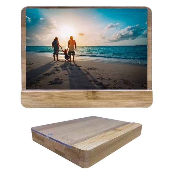 Custom 4" X 6" Holliston Bamboo Photo Frame