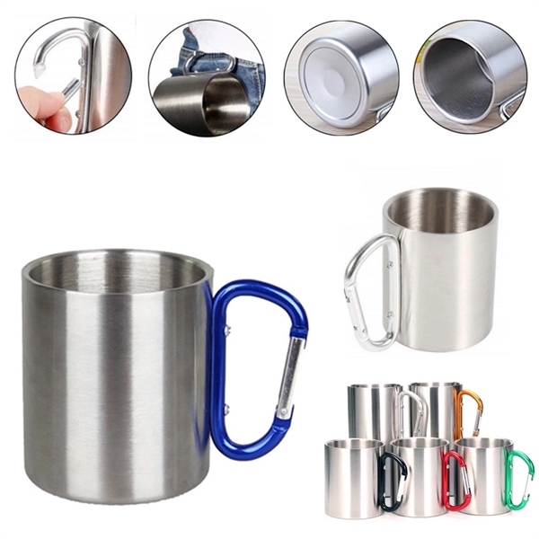 Stainless Steel Cup with  Buckle Hook - Stainless Steel Cup with  Buckle Hook - Image 0 of 1