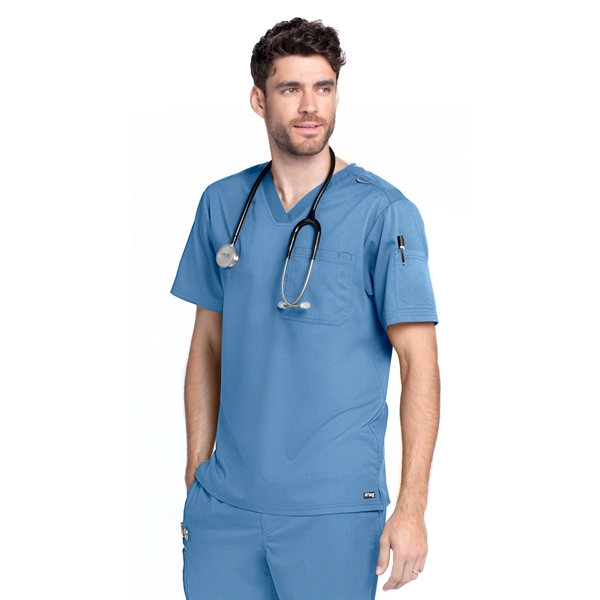 Barco Grey's Anatomy Men's 2-Pocket Evan V-Neck Scrub Top - Barco Grey's Anatomy Men's 2-Pocket Evan V-Neck Scrub Top - Image 12 of 25