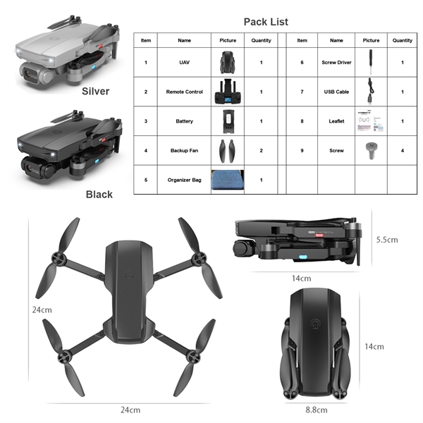 Foldable GPS UAV Drone with 8K UHD Camera - Foldable GPS UAV Drone with 8K UHD Camera - Image 1 of 8