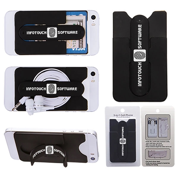 Silicone Phone Wallet With Stand - Silicone Phone Wallet With Stand - Image 3 of 6