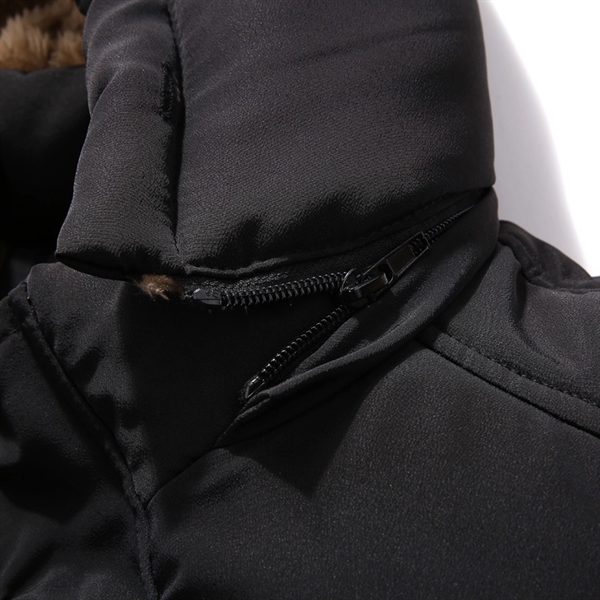 Men's Hooded Warm Coat Winter Parka Jacket - Men's Hooded Warm Coat Winter Parka Jacket - Image 2 of 8