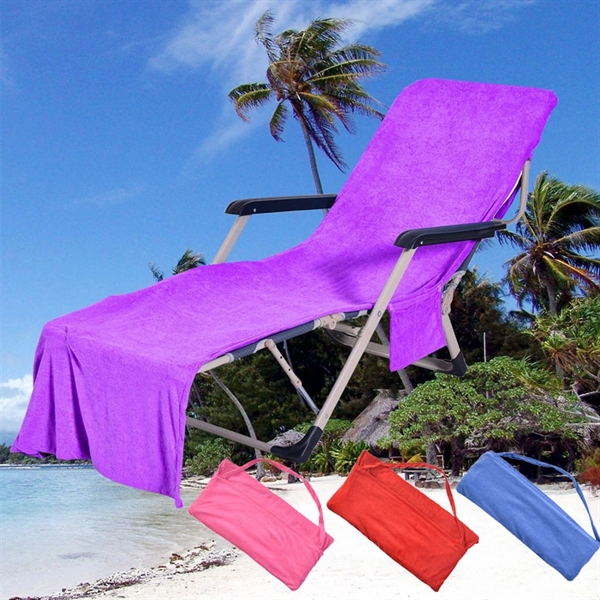 Microfiber Chaise Pool Chair Cover Beach Towel - Microfiber Chaise Pool Chair Cover Beach Towel - Image 0 of 3