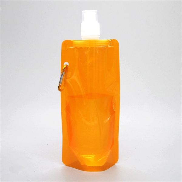 16oz Flex Foldable PE Water Bottle With Carabiner - 16oz Flex Foldable PE Water Bottle With Carabiner - Image 4 of 6
