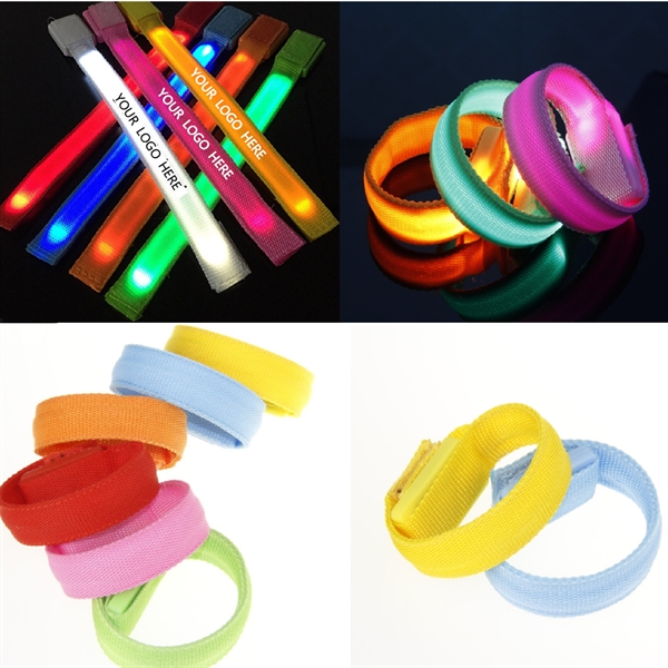 LED Luminous Nylon Bracelet Wristband Light Night Safety