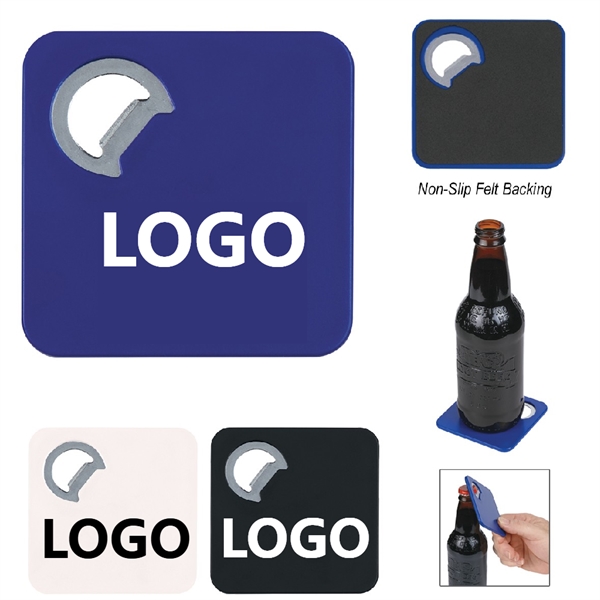 Square Coaster With Bottle Opener