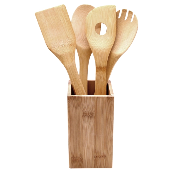 5 Piece Bamboo Kitchen Tool Set - 5 Piece Bamboo Kitchen Tool Set - Image 1 of 1