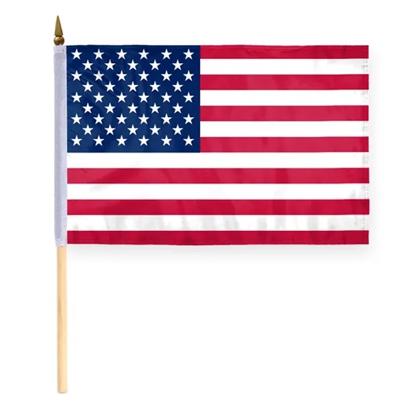USA Printed Stick Flags - 12" x 18" - USA Printed Stick Flags - 12" x 18" - Image 0 of 2