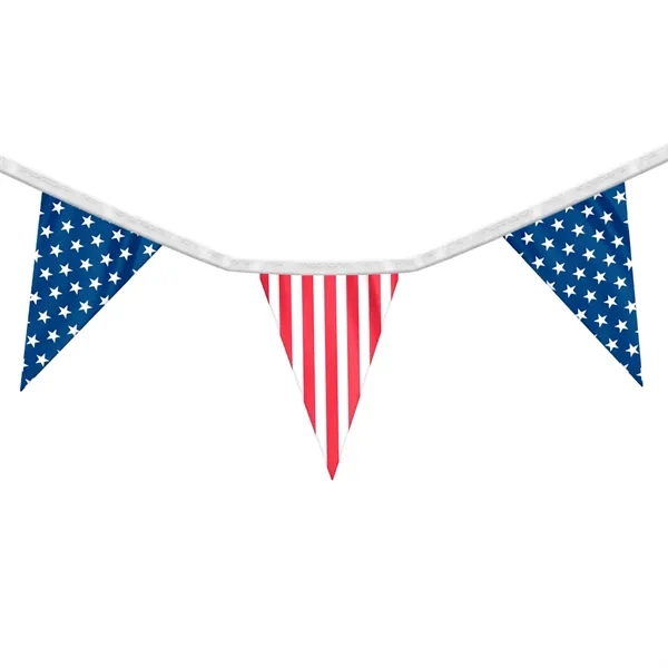US Pennant Streamers 12" x 18" Polyester Fabric - US Pennant Streamers 12" x 18" Polyester Fabric - Image 0 of 1
