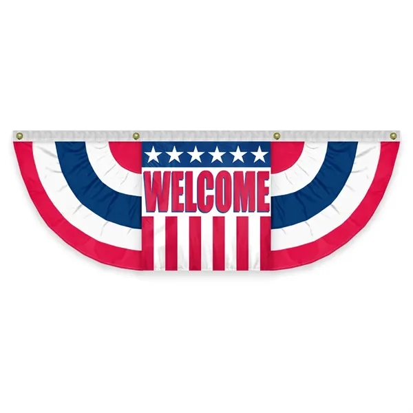 USA Pleated Full Fan With Welcome Center - USA Pleated Full Fan With Welcome Center - Image 0 of 1