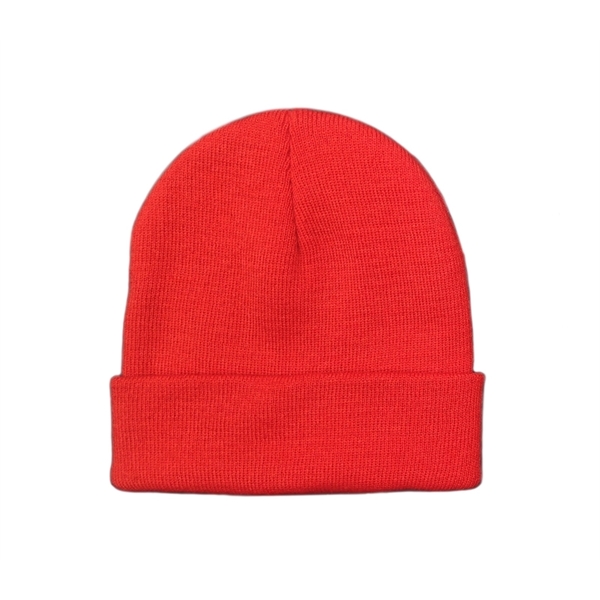 Colorful Cuffed Knitted Acrylic Beanie - Colorful Cuffed Knitted Acrylic Beanie - Image 3 of 5