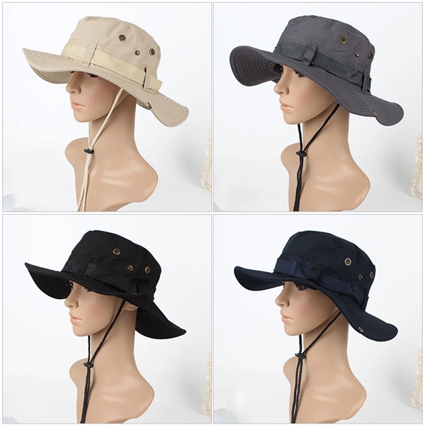 Sun Hat with Drawstring Closure - Sun Hat with Drawstring Closure - Image 3 of 4