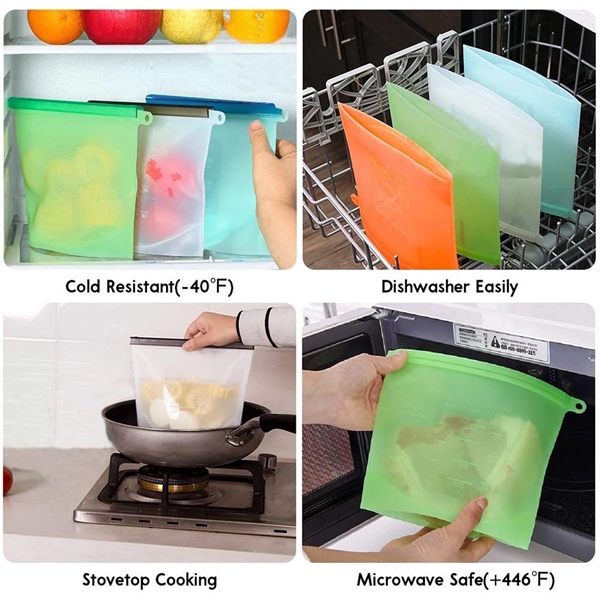 Large Reusable Silicone Food Storage Bag - Champagne