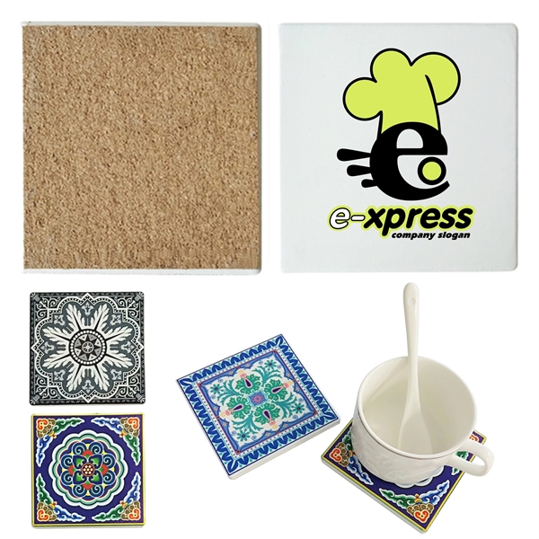 Customized Ceramic Full Color Square Absorbent Cup Coaster - Customized Ceramic Full Color Square Absorbent Cup Coaster - Image 0 of 1