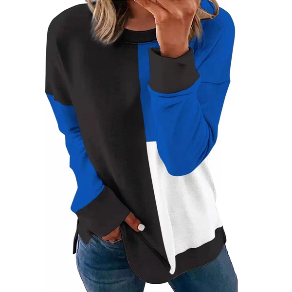 Long Sleeve Round Neck Casual Printed Blouses Tops T Shirts - Long Sleeve Round Neck Casual Printed Blouses Tops T Shirts - Image 3 of 6