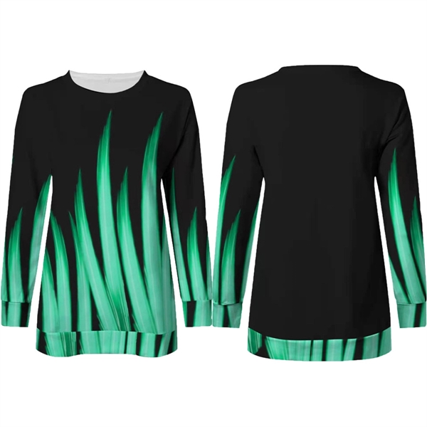 Long Sleeve Round Neck Casual Printed Blouses Tops T Shirts - Long Sleeve Round Neck Casual Printed Blouses Tops T Shirts - Image 5 of 6
