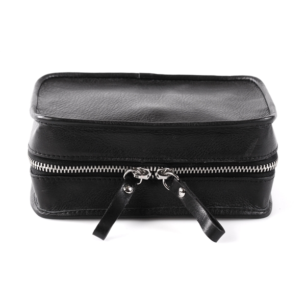 Handmade Calf Leather Carryall Tech Kit - Onyx - Handmade Calf Leather Carryall Tech Kit - Onyx - Image 6 of 10