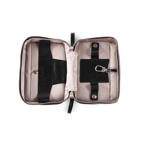 Handmade Calf Leather Carryall Tech Kit - Onyx - Handmade Calf Leather Carryall Tech Kit - Onyx - Image 7 of 10
