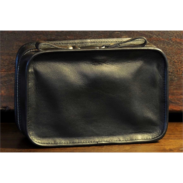 Handmade Calf Leather Carryall Tech Kit - Onyx - Handmade Calf Leather Carryall Tech Kit - Onyx - Image 9 of 10