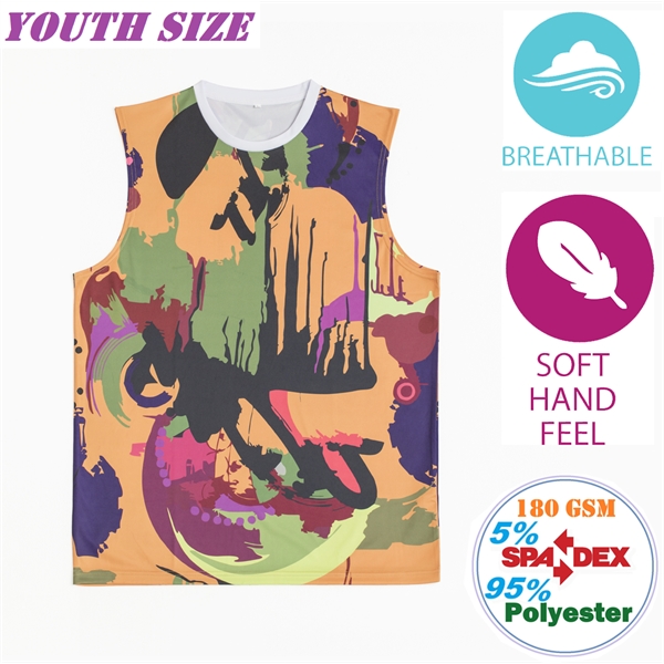 Streetstyle Breathable Youth Tanks w/ Full Bleed Sublimation - Streetstyle Breathable Youth Tanks w/ Full Bleed Sublimation - Image 0 of 0