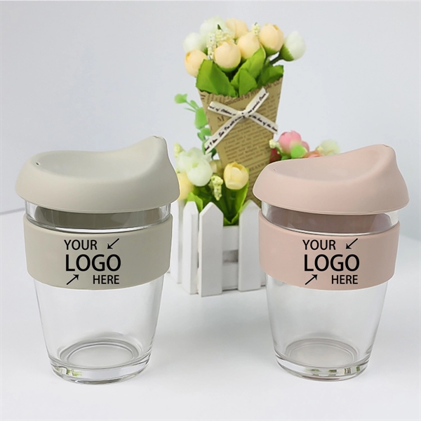 11.5oz (340ML)Glass Coffee Mug with Silicone Sleeve