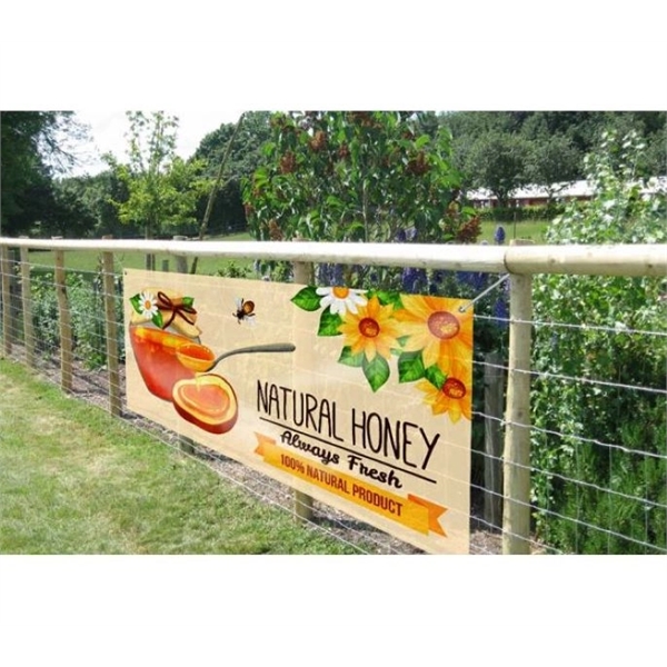 Mesh Outdoor/Indoor Barricade Banner - 10' x 3.5' - Mesh Outdoor/Indoor Barricade Banner - 10' x 3.5' - Image 1 of 2