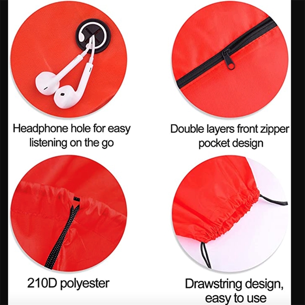 Zipper Polyester Drawstring BackPack - Zipper Polyester Drawstring BackPack - Image 2 of 3