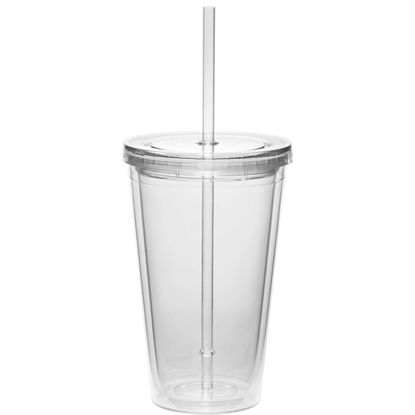 16 oz. Double Wall Acrylic Tumbler With Straw - 16 oz. Double Wall Acrylic Tumbler With Straw - Image 12 of 17