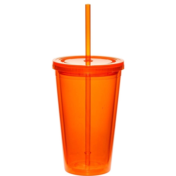 16 oz. Double Wall Acrylic Tumbler With Straw - 16 oz. Double Wall Acrylic Tumbler With Straw - Image 15 of 17