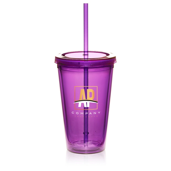 16 oz. Double Wall Acrylic Tumbler With Straw - 16 oz. Double Wall Acrylic Tumbler With Straw - Image 7 of 17