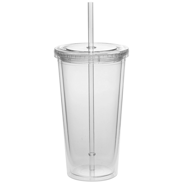 20 oz. Double Wall Acrylic Tumbler With Straw - 20 oz. Double Wall Acrylic Tumbler With Straw - Image 2 of 4