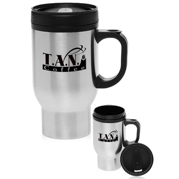 16 oz. Stainless Steel Travel Mug - 16 oz. Stainless Steel Travel Mug - Image 0 of 1