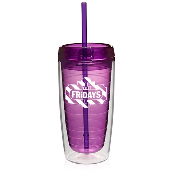 16 oz. Double Wall Acrylic Tumblers With Straw - 16 oz. Double Wall Acrylic Tumblers With Straw - Image 2 of 16