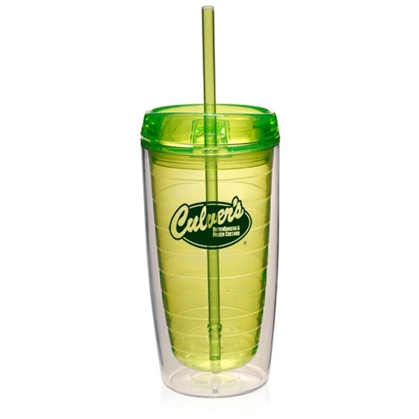 16 oz. Double Wall Acrylic Tumblers With Straw - 16 oz. Double Wall Acrylic Tumblers With Straw - Image 4 of 16