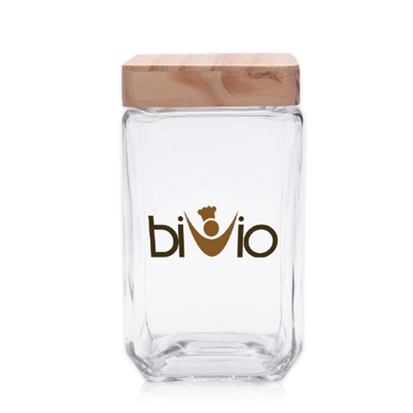 54 oz. Glass Candy Jar with Wooden Lid - 54 oz. Glass Candy Jar with Wooden Lid - Image 0 of 14