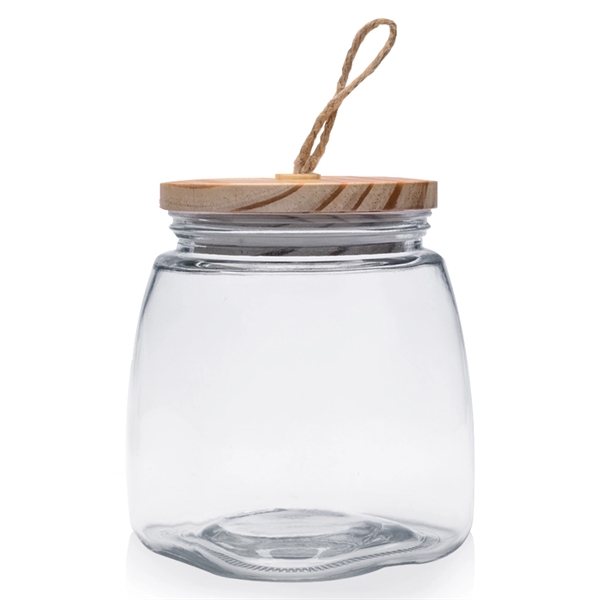 64 oz. Glass Candy Jars with Suction Wooden Lid - 64 oz. Glass Candy Jars with Suction Wooden Lid - Image 2 of 14