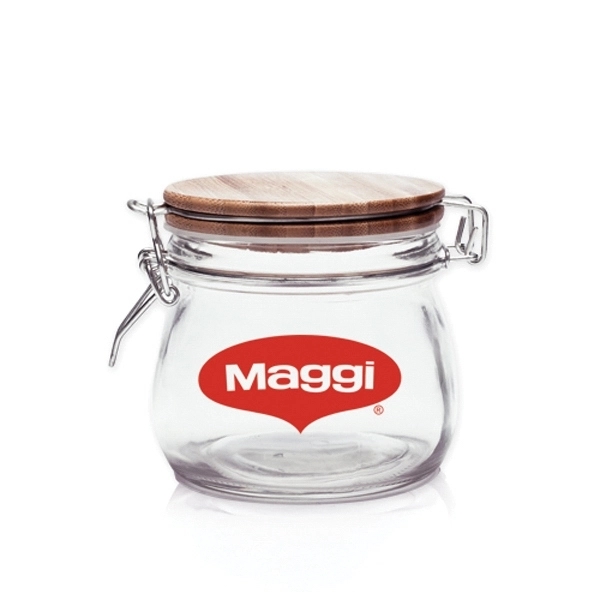 16 oz Glass Candy Jars with Wire Wooden Lids - 16 oz Glass Candy Jars with Wire Wooden Lids - Image 1 of 15