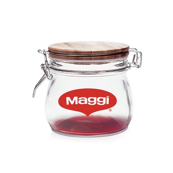 16 oz Glass Candy Jars with Wire Wooden Lids - 16 oz Glass Candy Jars with Wire Wooden Lids - Image 8 of 15