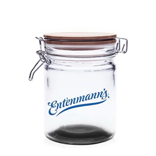 22 oz. Candy Jars with Hinged Wood Lids - 22 oz. Candy Jars with Hinged Wood Lids - Image 1 of 8